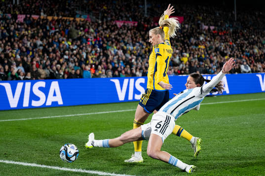 Sofia Jakobsson of Sweden and Aldana Cometti of Argentina