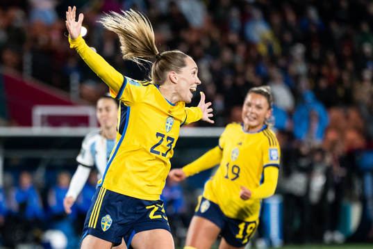 Elin Rubensson of Sweden celebrates