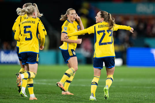 Elin Rubensson of Sweden celebrates
