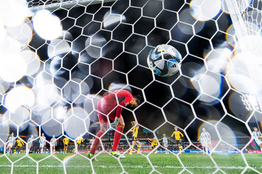 Goalkeeper Vanina Correa of Argentina looks dejected