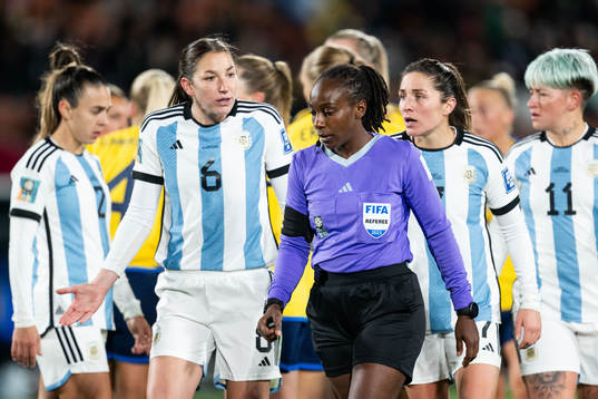 Aldana Cometti and Romina Nunez of Argentina reacts to