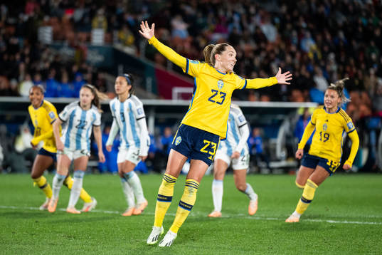 Elin Rubensson of Sweden celebrates
