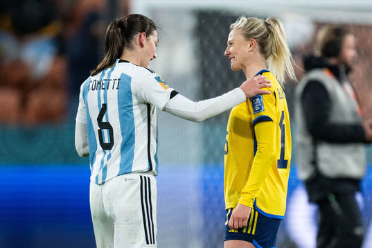 Aldana Cometti of Argentina and Rebecka Blomqvist of Sweden