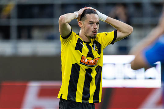 Amor Layouni of Häcken looks dejected