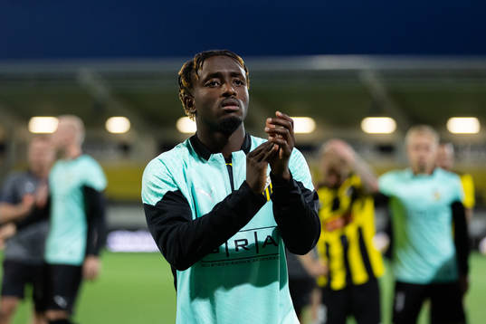 Ibrahim Sadiq of Häcken looks dejected