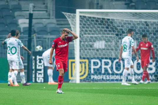 Michal Sadilek of Twente looks dejected