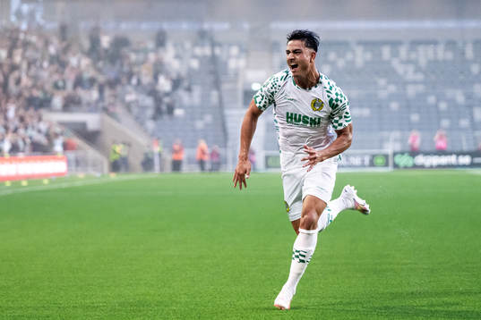 Jusef Erabi of Hammarby celebrates