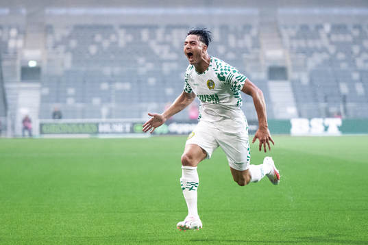 Jusef Erabi of Hammarby celebrates