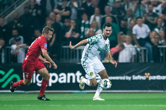 Mathias Kjølo of Twente and Adi Nalic of Hammarby