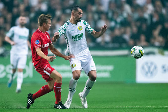 Mathias Kjølo of Twente and Loret Sadiku of Hammarby