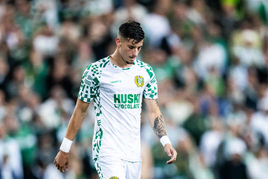 Viktor Djukanovic of Hammarby looks dejected