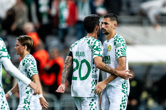 Nahir Besara and Loret Sadiku of Hammarby looks dejected