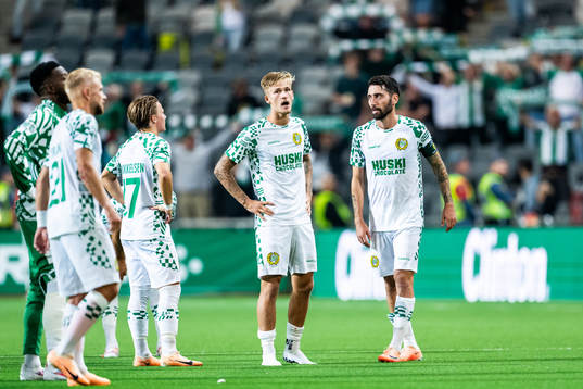 Fredrik Hammar and Nahir Besara of Hammarby looks dejected