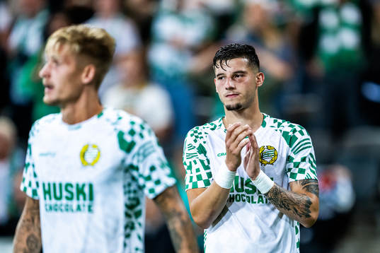 Viktor Djukanovic of Hammarby looks dejected