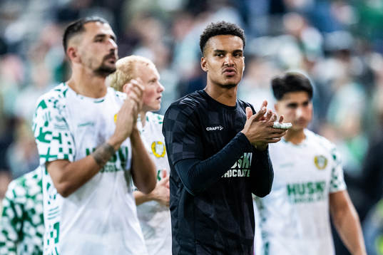 Goalkeeper Oliver Dovin of Hammarby looks dejected