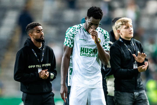 Nathaniel Adjei of Hammarby looks dejected