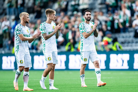 Simon Strand, Fredrik Hammar and Nahir Besara of Hammarby