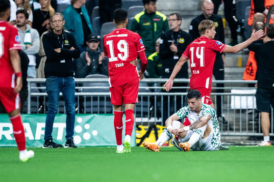 Viktor Djukanovic of Hammarby looks dejected