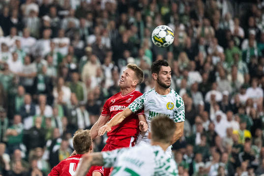 Mathias Kjølo of Twente and Adi Nalic of Hammarby