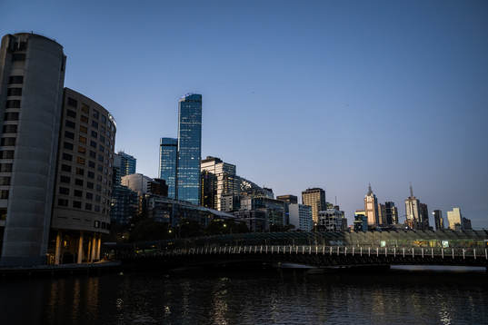 General view of the city and the River Yarra
