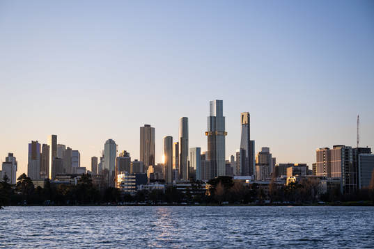 The citys skyline as seen from Albert Park