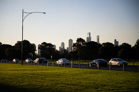 The citys skyline as seen from Albert Park