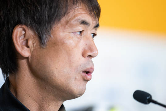 Head coach Ikeda Futoshi of Japan at a press conference