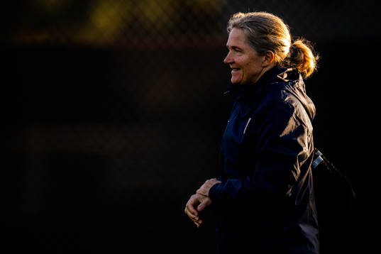 Head coach Hege Riise of Norway at a training session