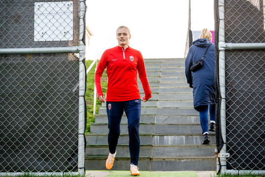 Mathilde Harviken of Norway at a training session