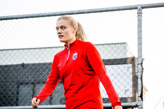 Mathilde Harviken of Norway at a training session