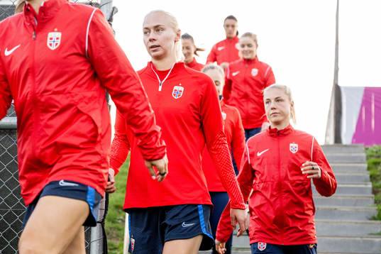 Sara Hørte of Norway at a training session