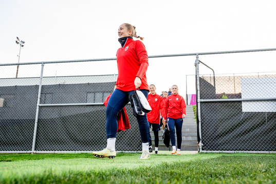 Goalkeeper Aurora Mikalsen of Norway at a training session