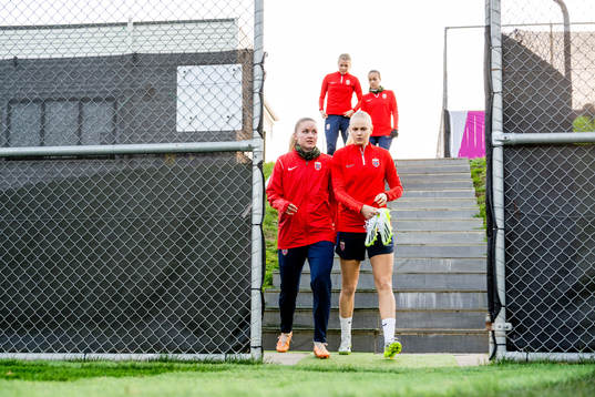 Anna Langås Jøsendal and Karina Sævik of Norway at a
