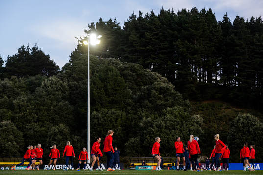 Players of Norway at a training session