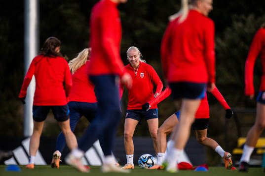 Sara Hørte of Norway at a training session