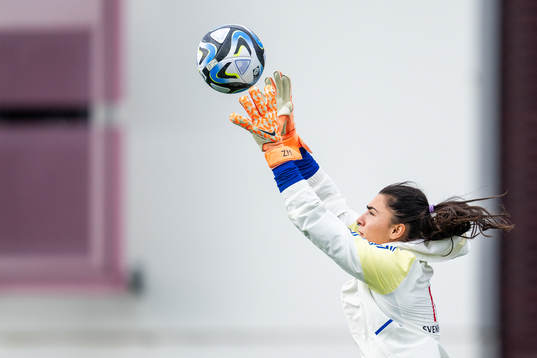 Goalkeeper Zecira Musovic of the Swedish women's national