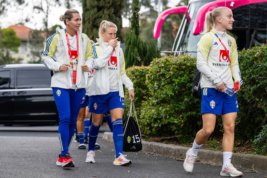 Goalkeeper Jennifer Falk, Rebecka Blomqvist and Anna
