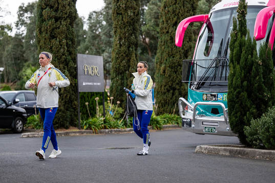 Olivia Schough and Kosovare Asllani of the Swedish women's