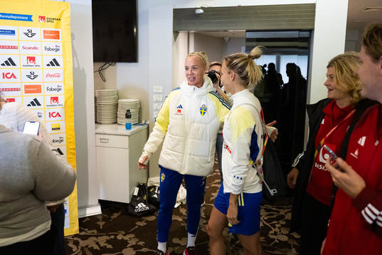 Caroline Seger and Nathalie Björn of the Swedish women's