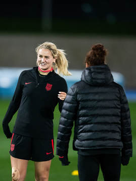Lindsey Horan at a training session with the women's