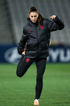 Alex Morgan at a training session with the women's national