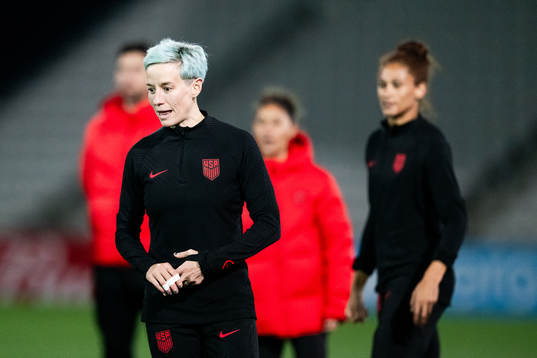 Megan Rapinoe at a training session with the women's
