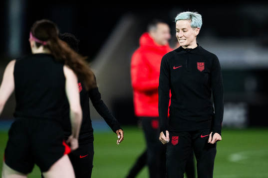 Megan Rapinoe at a training session with the women's