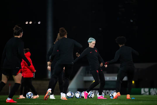 Megan Rapinoe at a training session with the women's