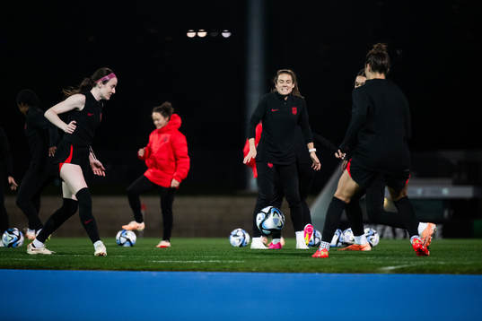 Rose Lavelle at a training session with the women's