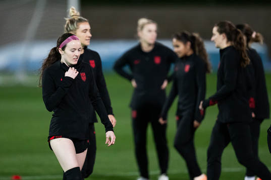 Rose Lavelle at a training session with the women's