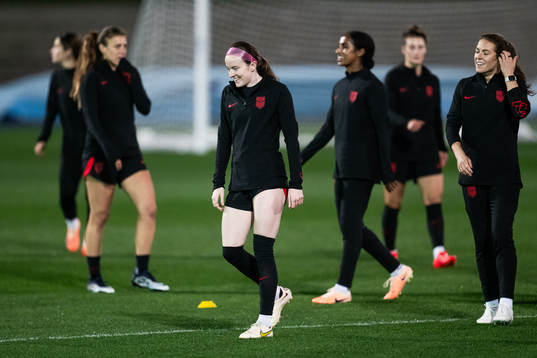 Rose Lavelle at a training session with the women's