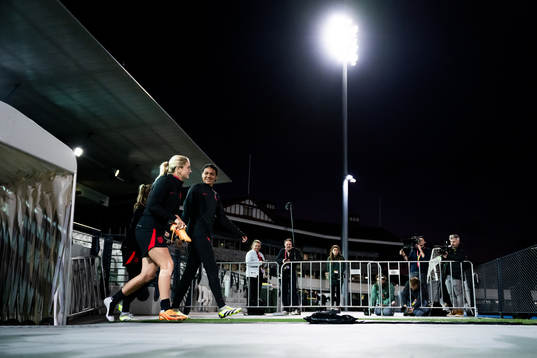 Lindsey Horan at a training session with the women's