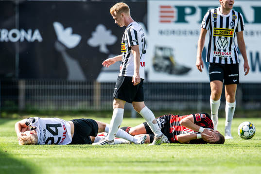Landskronas Emil Lindman och Östersunds Mykola Musolitin