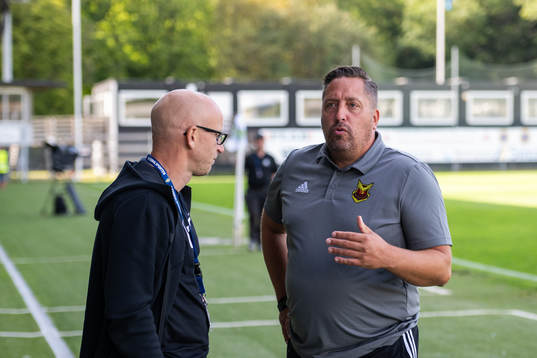 Landskronas manager Billy Magnusson och Östersunds